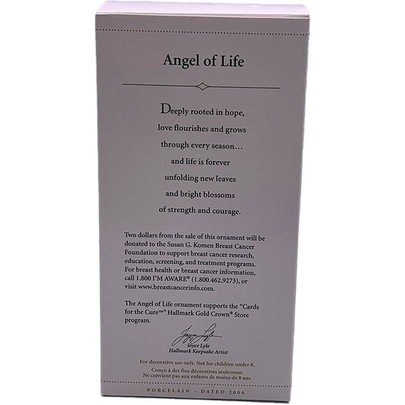 Hallmark Keepsake 2006 Angel of Life Collectible Christmas Ornament in Box - Picture 2 of 6